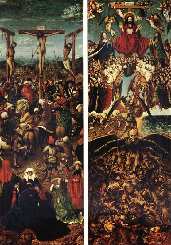 EYCK, Jan van Crucifixion and Last Judgment oil painting image